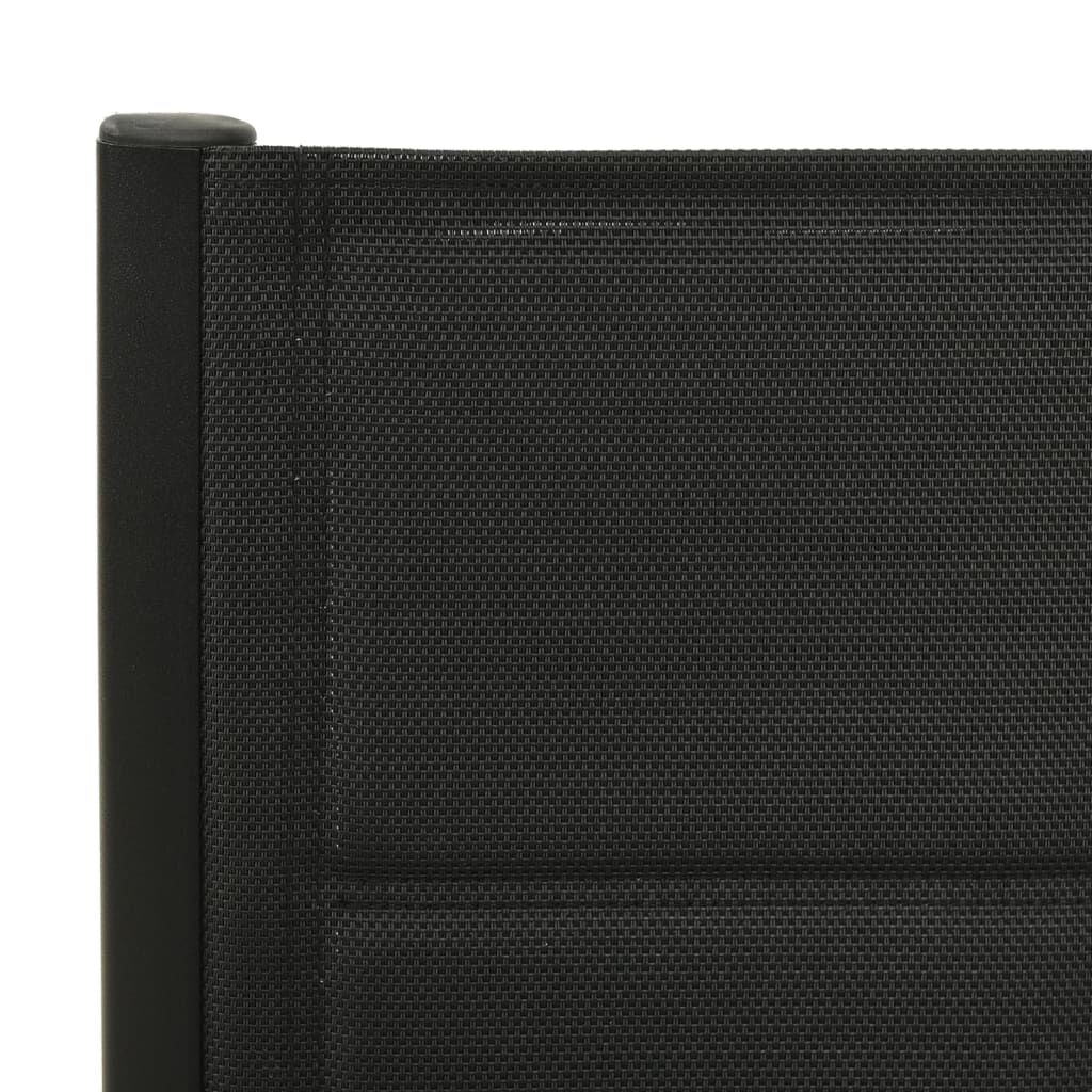 Scaune de grădină pliante, 2 buc., negru, textilenă&aluminiu