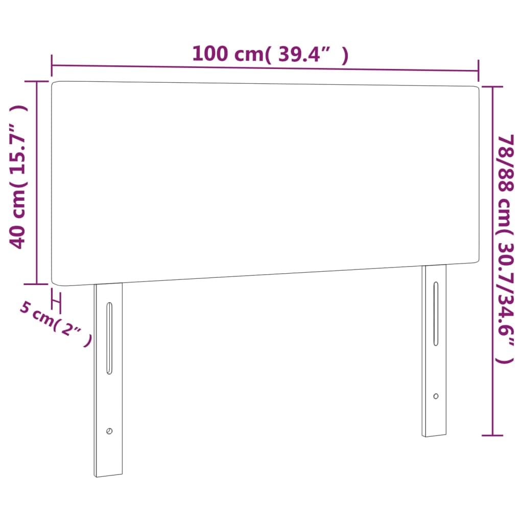 Tăblie de pat, gri taupe, 100x5x78/88 cm, textil