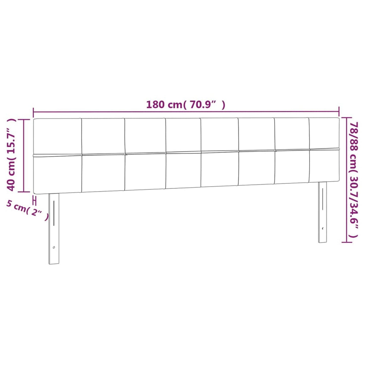 Tăblii de pat, 2 buc, crem, 90x5x78/88 cm, textil