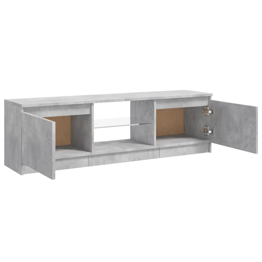 Comodă TV cu lumini LED, gri beton, 120x30x36 cm