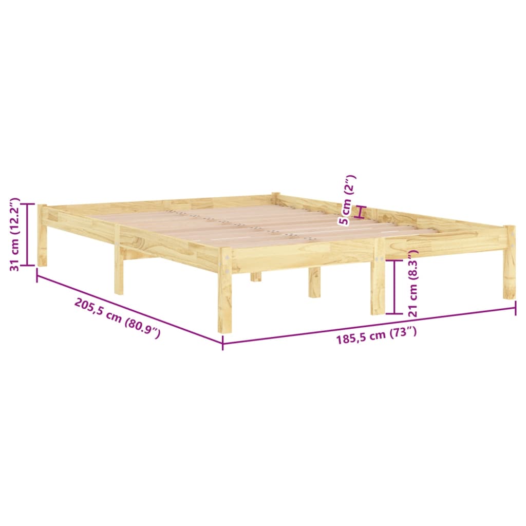 Cadru de pat Super King, 180x200 cm, lemn masiv
