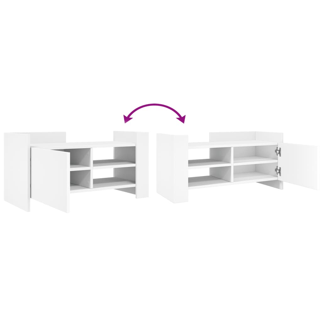 Comodă TV, alb, 80x35x40 cm, lemn prelucrat