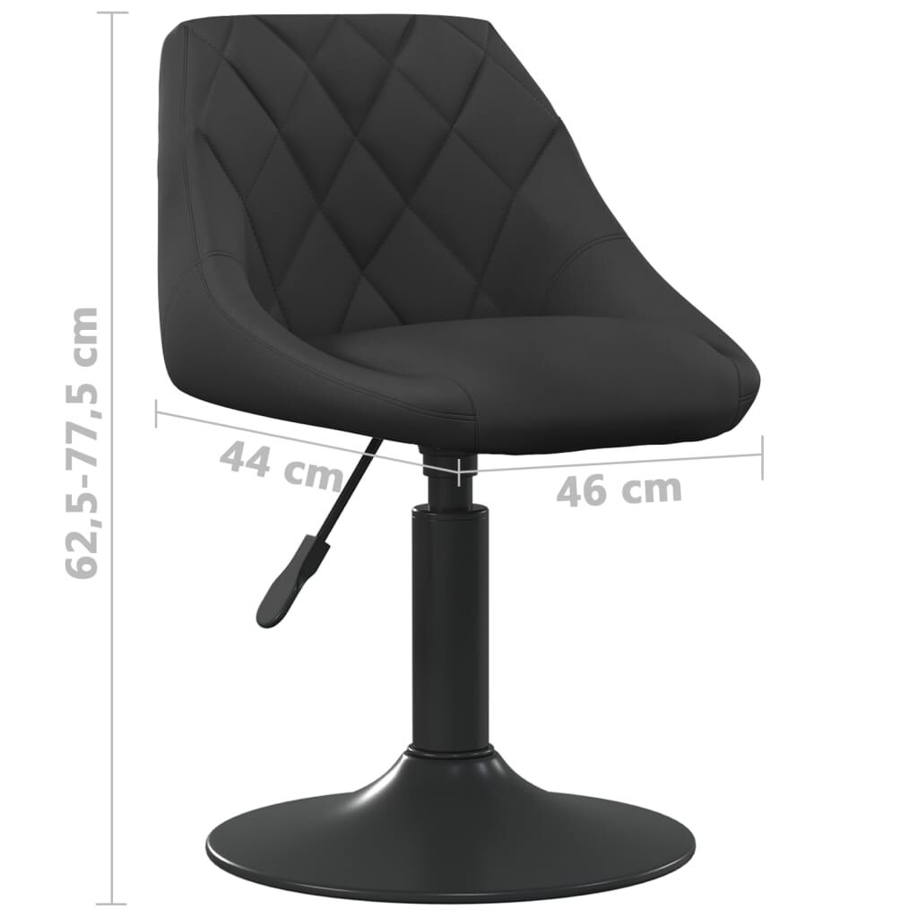 Scaune de bucătărie pivotante, 2 buc., negru, catifea