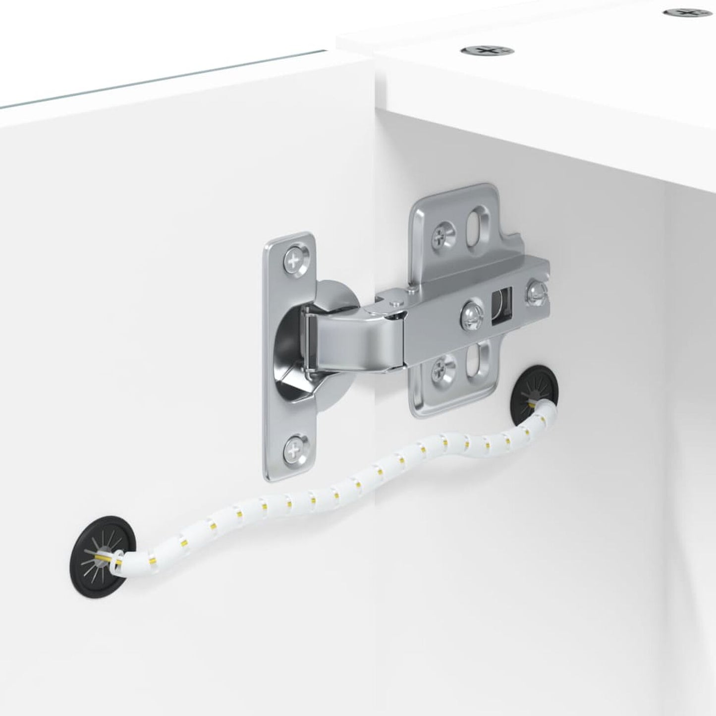 Dulap cu oglindă de baie cu lumină LED, alb, 60x13x52 cm