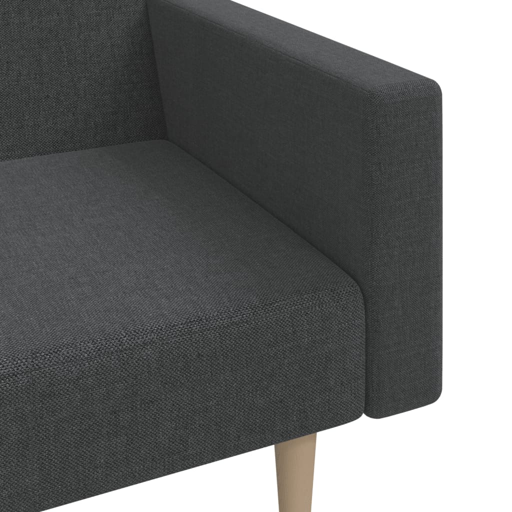 Canapea extensibilă cu 2 locuri, gri închis, textil