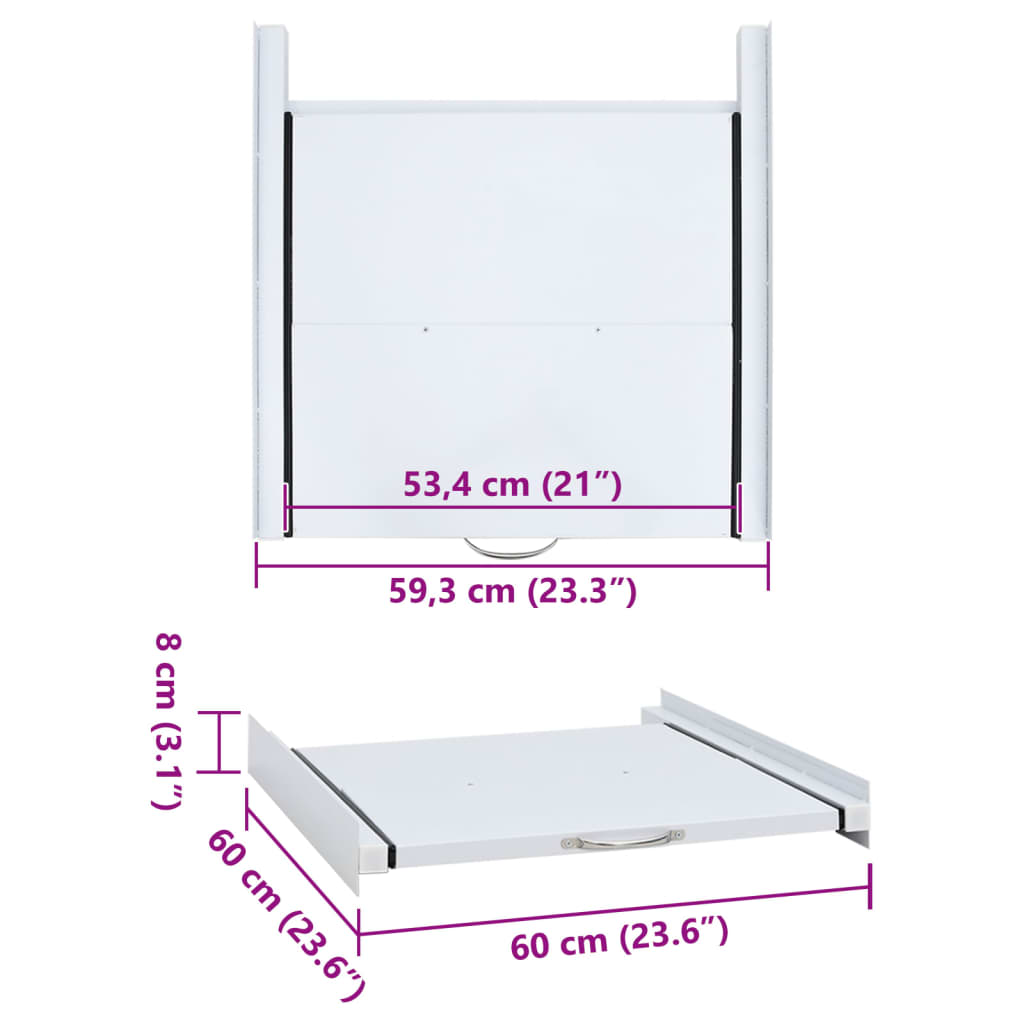 Set de stivuire mașină de spălat cu raft retractabil