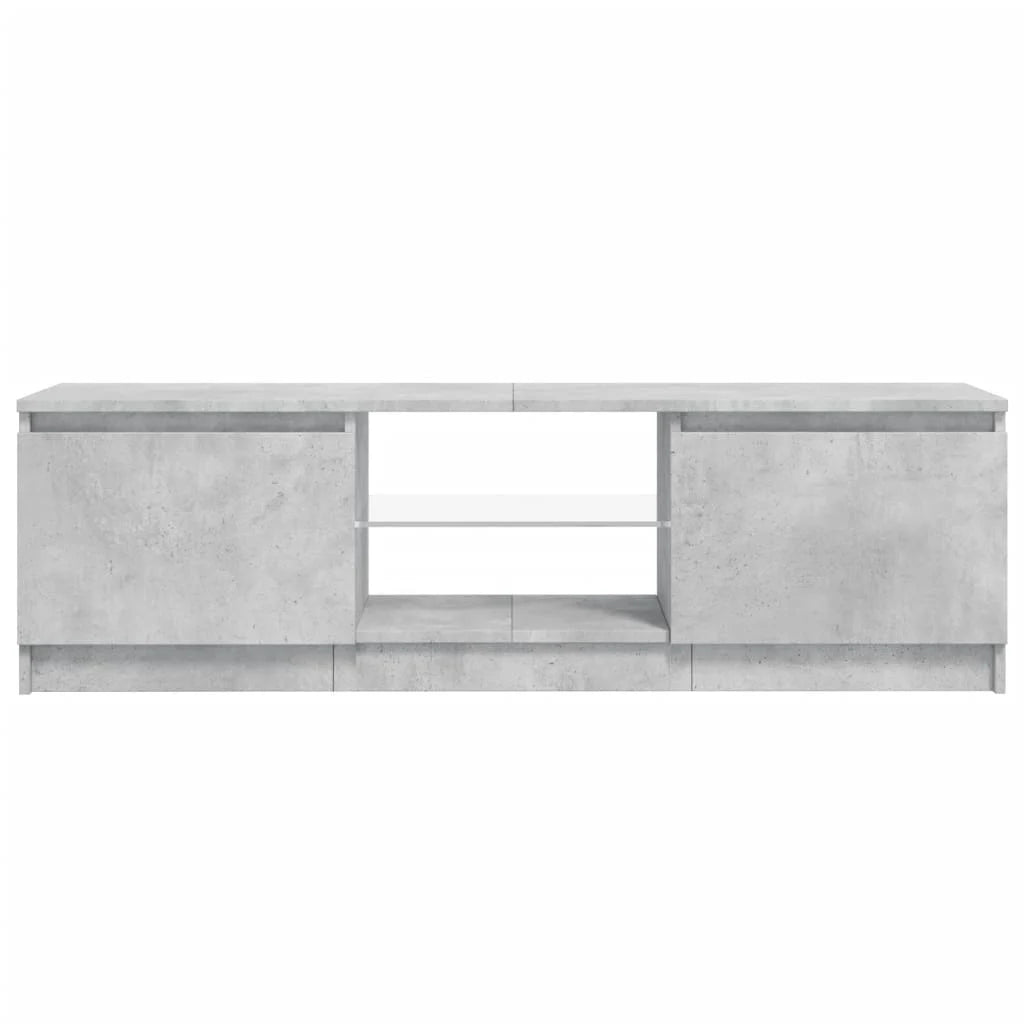 Comodă TV cu lumini LED, gri beton, 120x30x36 cm