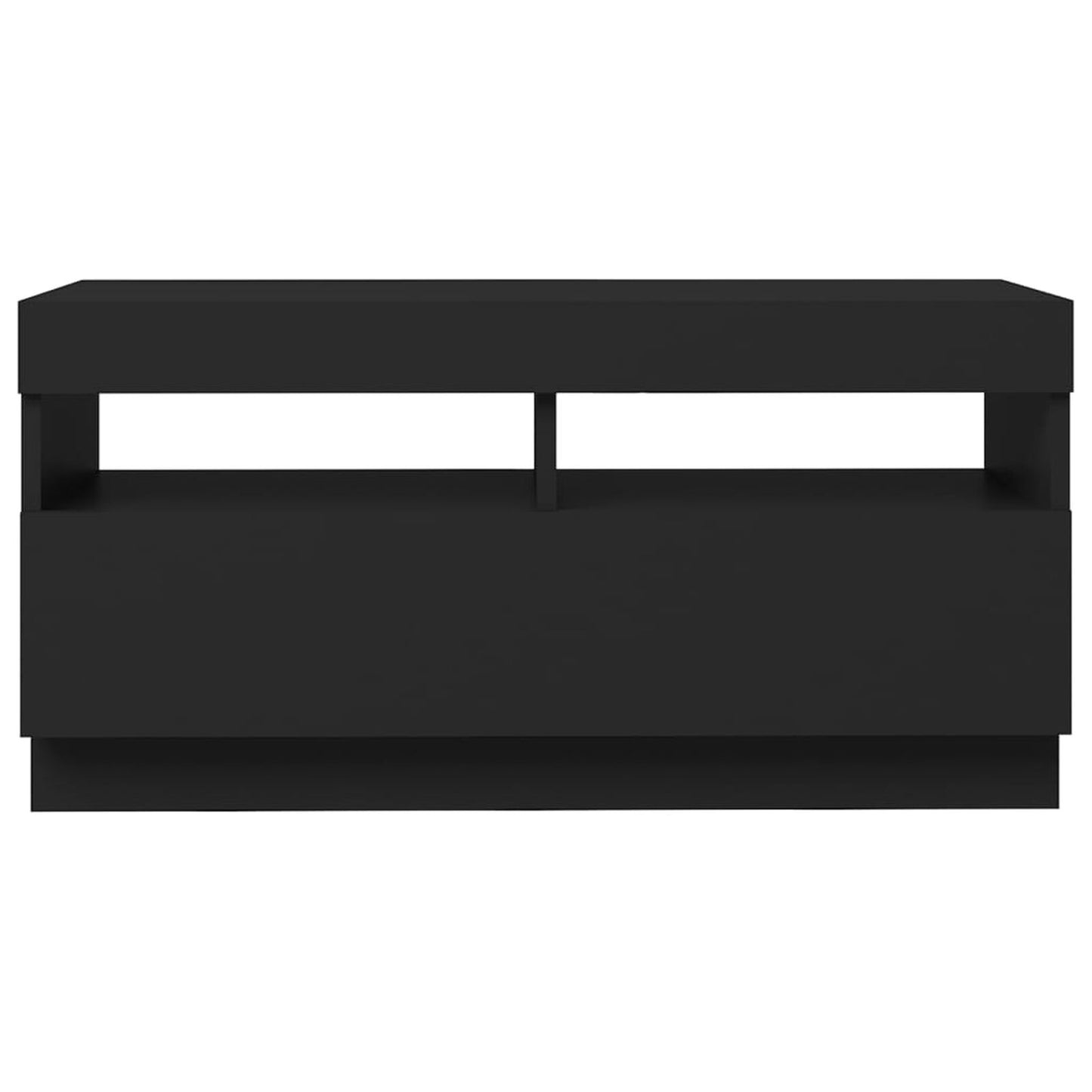 Comodă TV cu lumini LED, negru, 80x35x40 cm