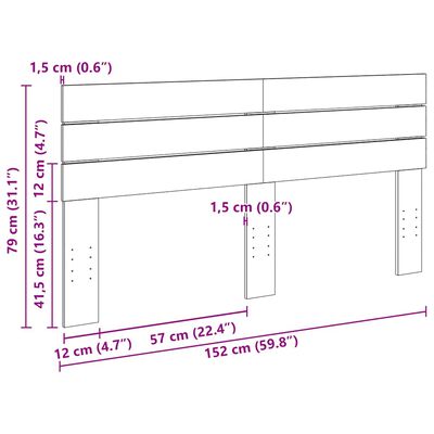 Tăblie de pat 150 cm lemn masiv de stejar