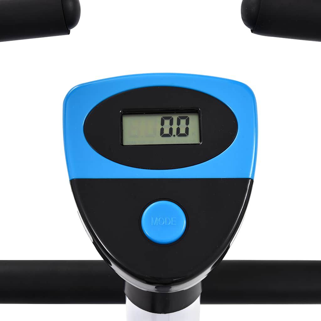 Bicicletă fitness cu centură de rezistență, albastru