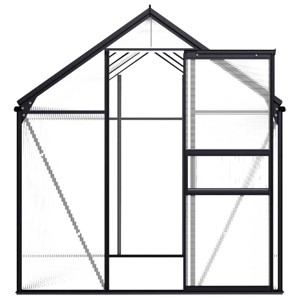 Seră antracit aluminiu 4,75 m² materiale rezistente la UV