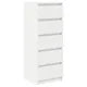 Bufeta cu sertare , Alb, 37, 5x35x99 cm, Lemn prelucrat