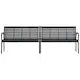 Banca dubla de gradina , negru, 231 cm, otel si WPC