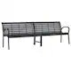 Banca dubla de gradina , negru, 231 cm, otel si WPC