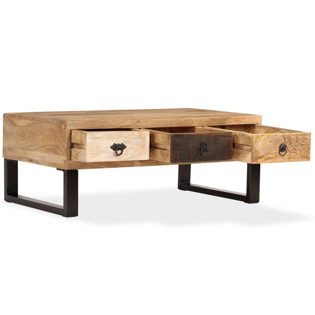 Masuta cafea 3 sertare , lemn masiv de mango, 90x50x35 cm