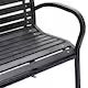 Banca dubla de gradina , negru, 231 cm, otel si WPC