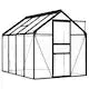 Seră antracit aluminiu 4,75 m² materiale rezistente la UV