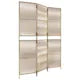Separator de camera cu 3 panouri, bej, poliratan