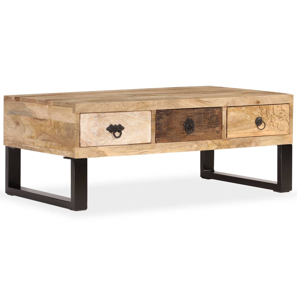 Masuta cafea 3 sertare , lemn masiv de mango, 90x50x35 cm