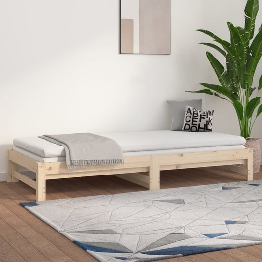 Pat extensibil de zi 2x(90x200) cm, lemn masiv de pin