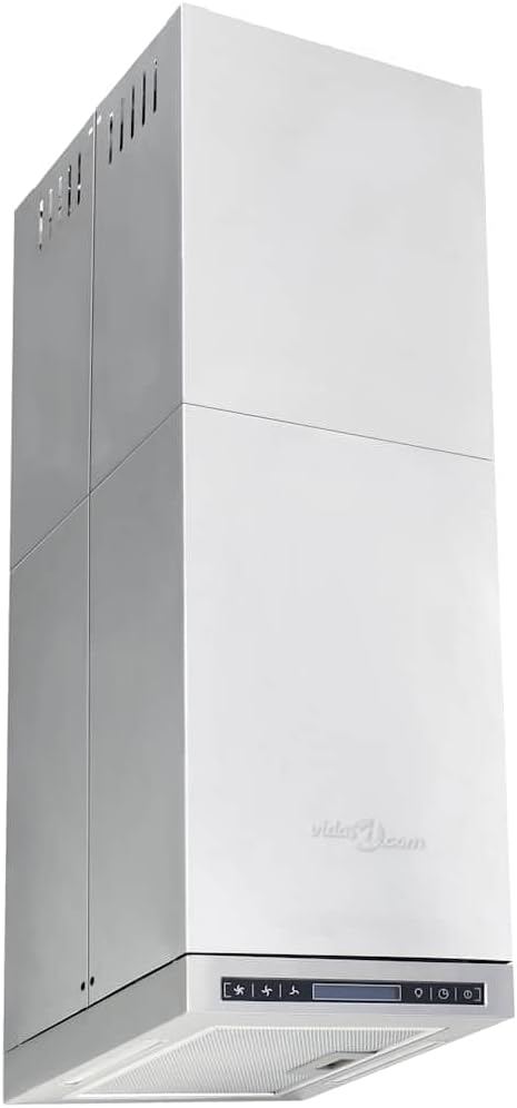 Hotă tip insulă, ecran LCD, senzor tactil, lumini LED de 756 m³/h, ventilator de evacuare cu 3 viteze