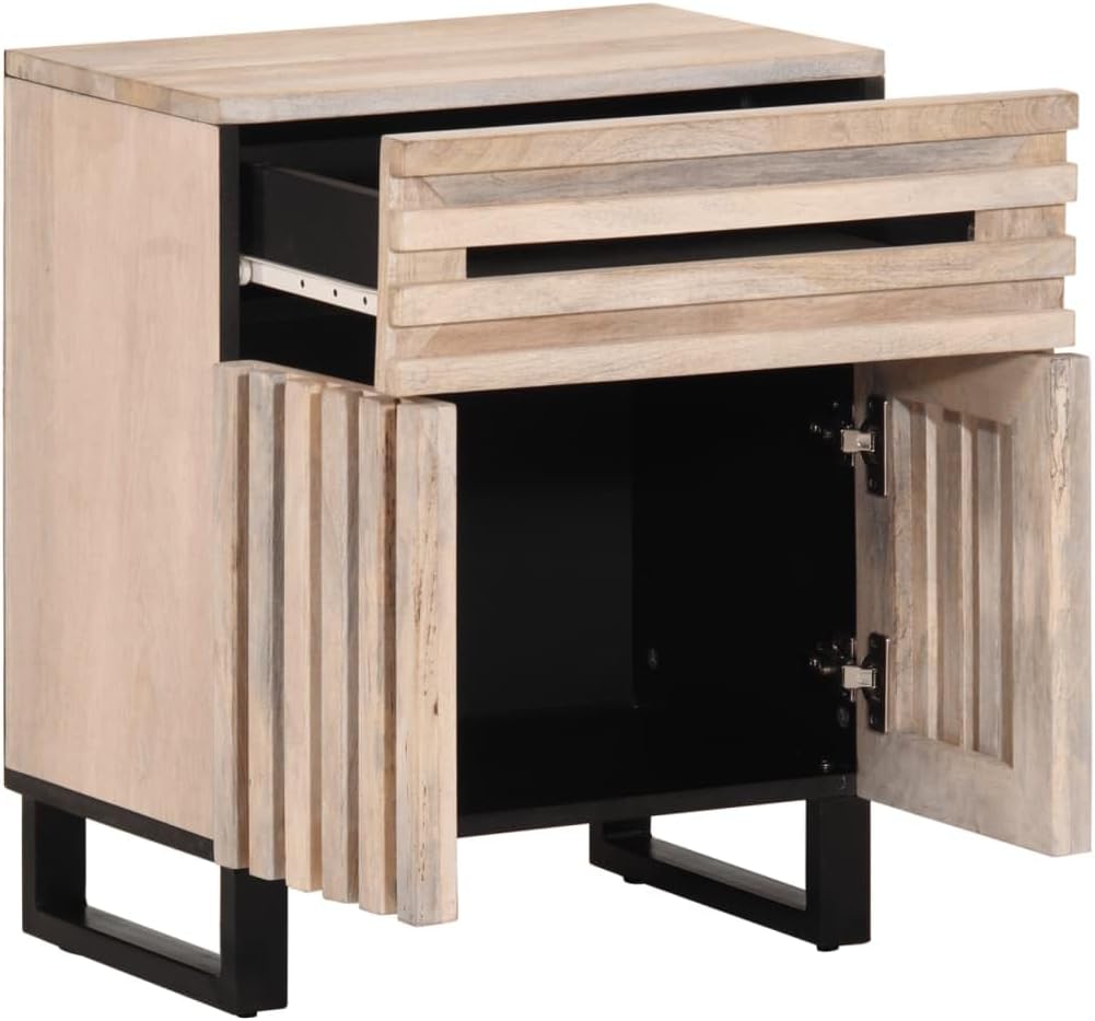 Noptieră, maro, 50x34x60 cm, lemn masiv de mango