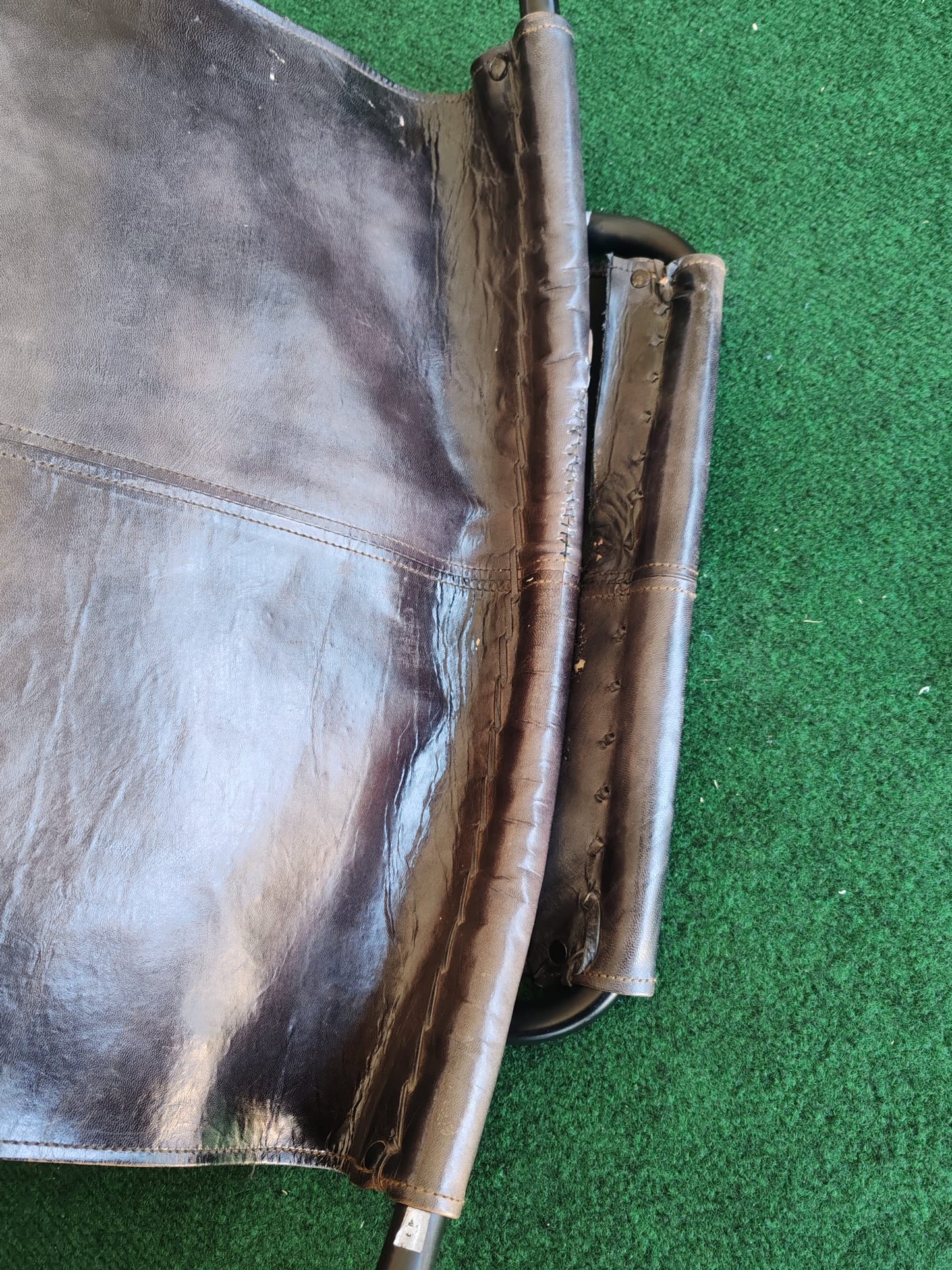 Fotoliu de relaxare, negru, piele naturală