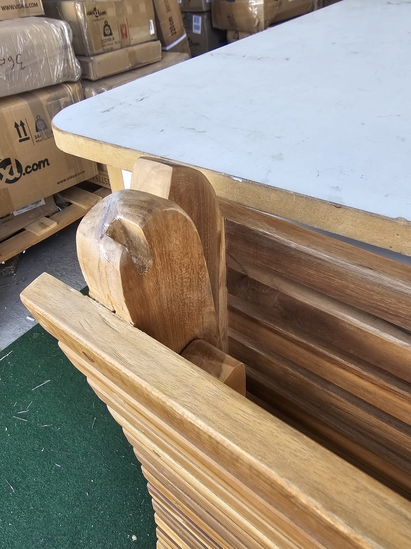 Sezlong pliabil fara perna, lemn masiv tec