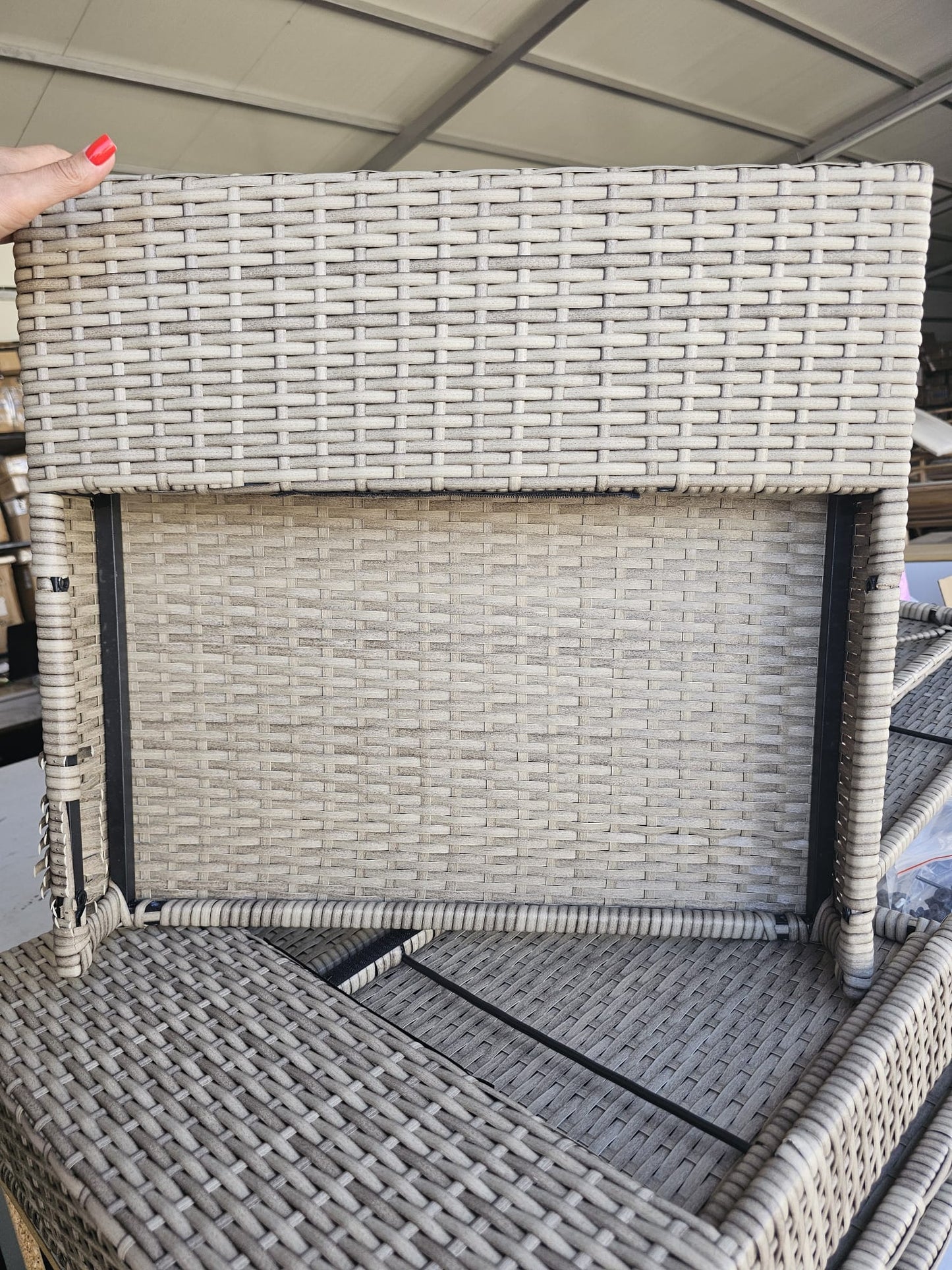 Canapea de grădină cu perne, 2 locuri, bej, poliratan