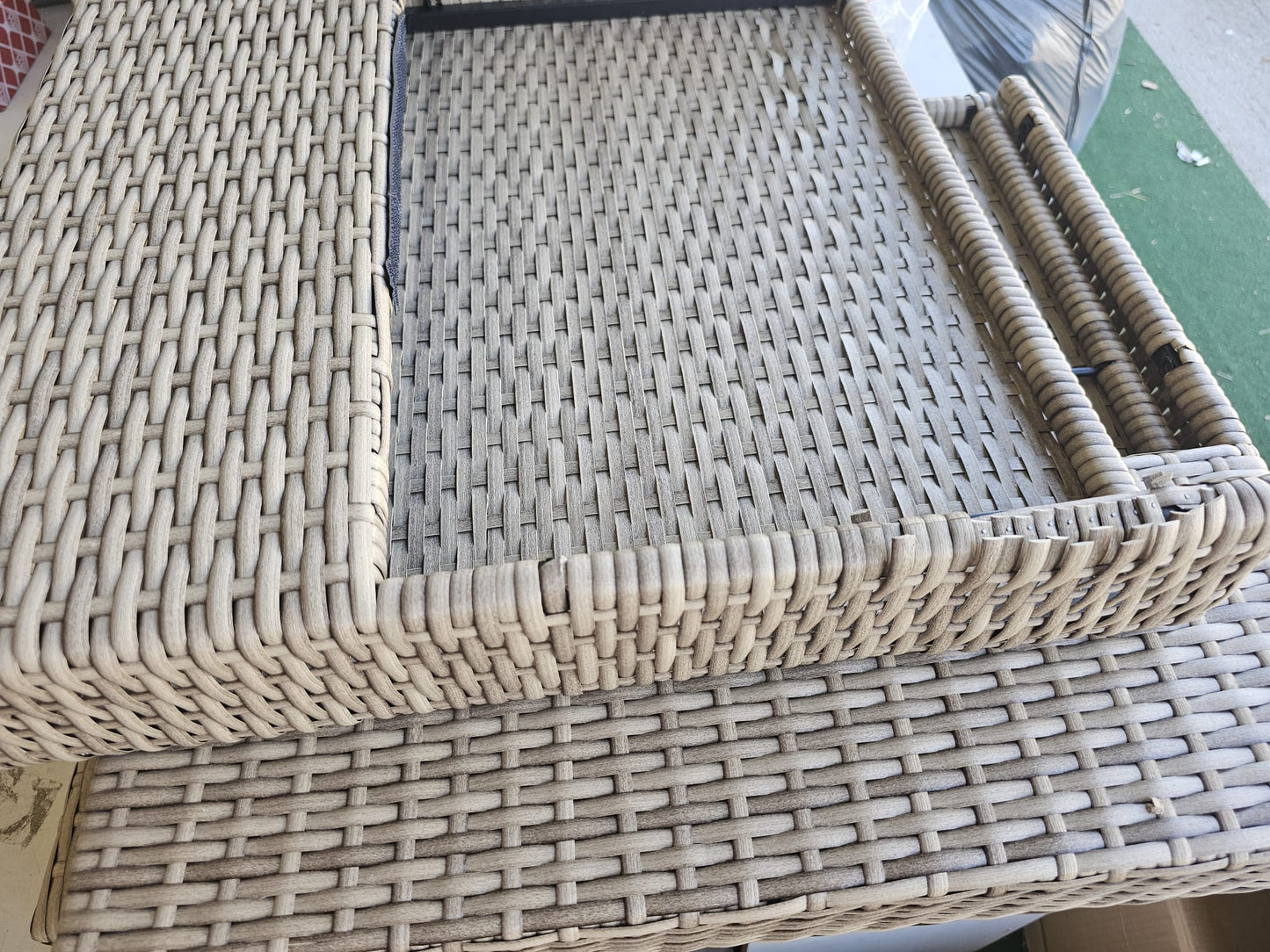 Canapea de grădină cu perne, 2 locuri, bej, poliratan