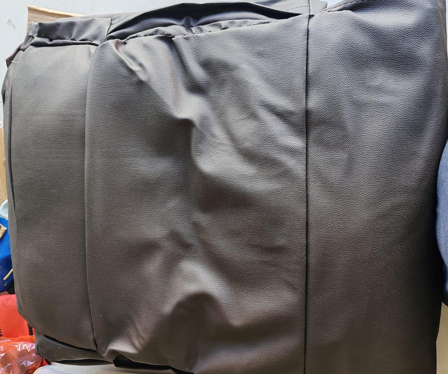 Fotoliu de masaj rabatabil, maro închis, piele naturală