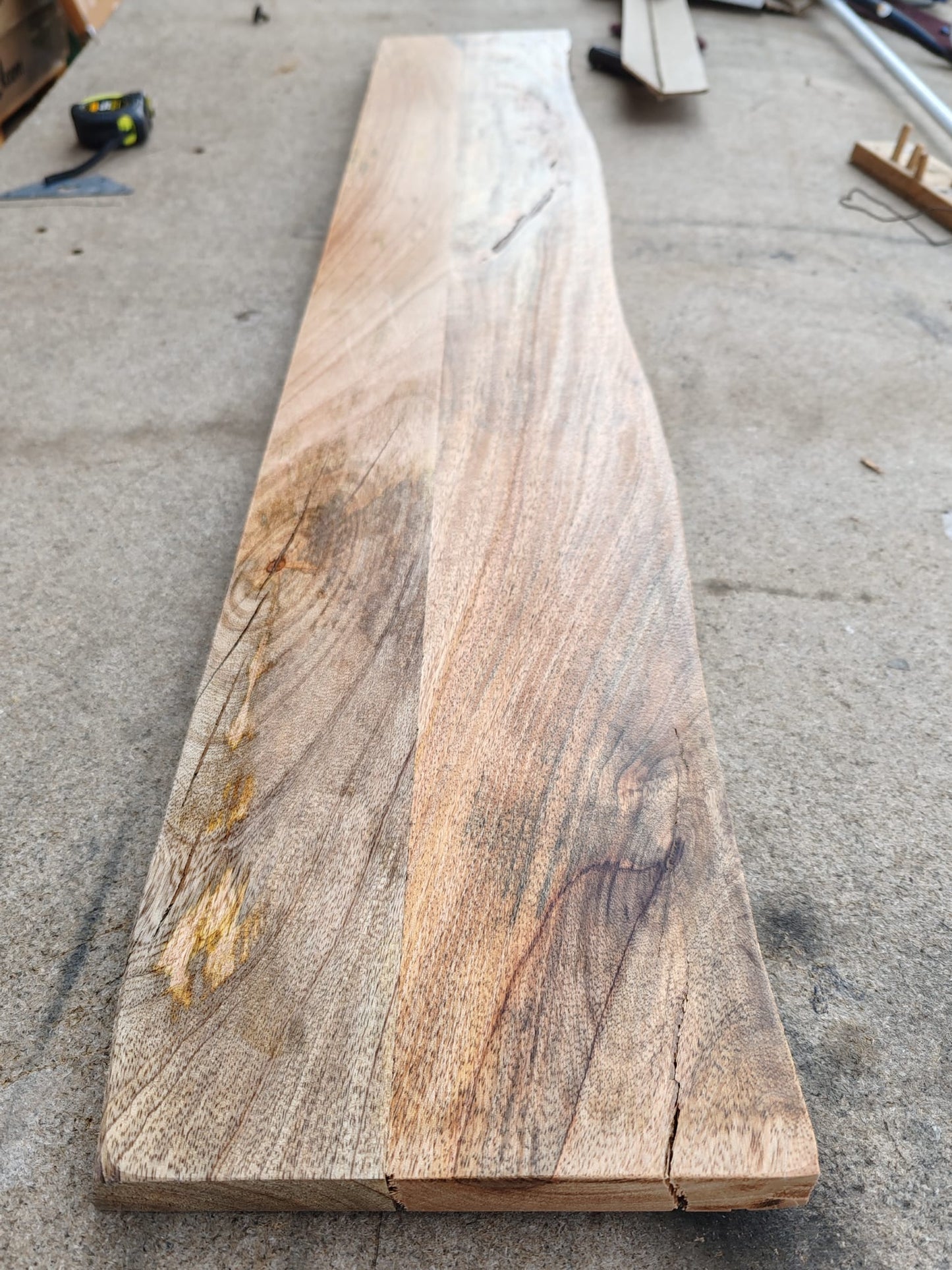 Blat de masă contur organic 110x20x2,5 cm lemn masiv de mango