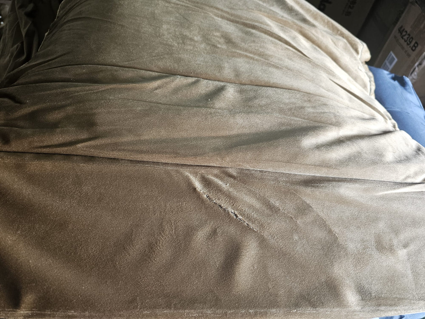 Fotoliu canapea, Maro, 60 cm, catifea