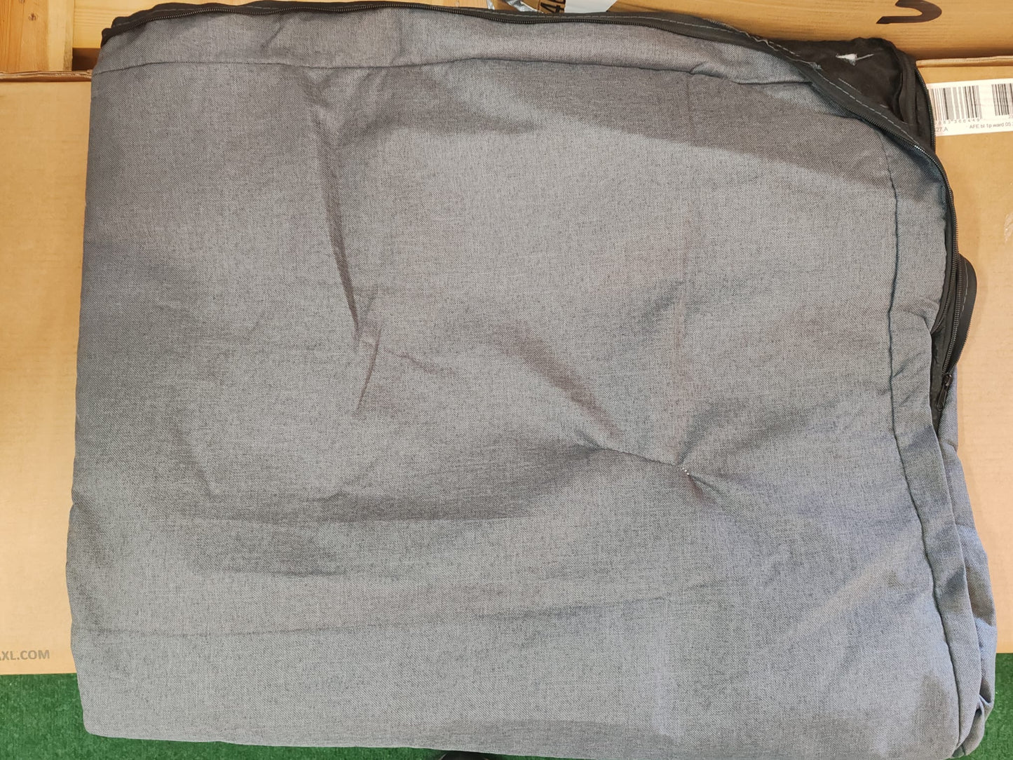 Canapea cu 2 locuri, gri închis, 140 cm, material textil