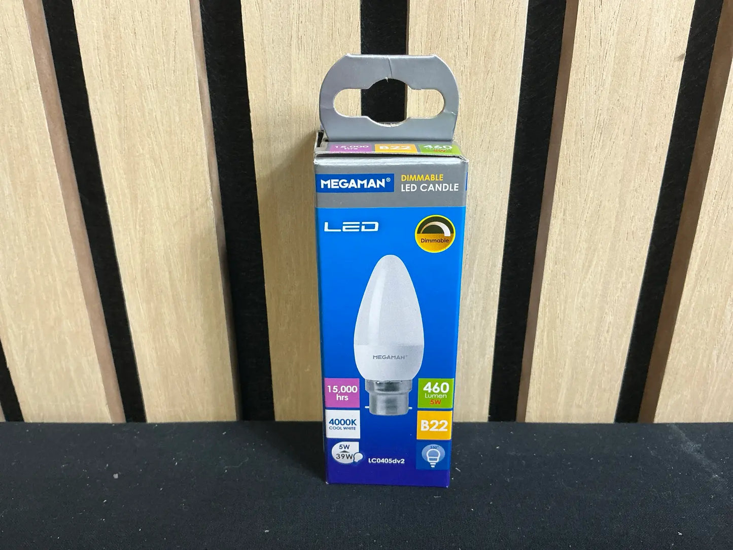 Bec LED Candle Megaman® Dimmable B22, 5W, 460lm, 4000K (Alb Rece)