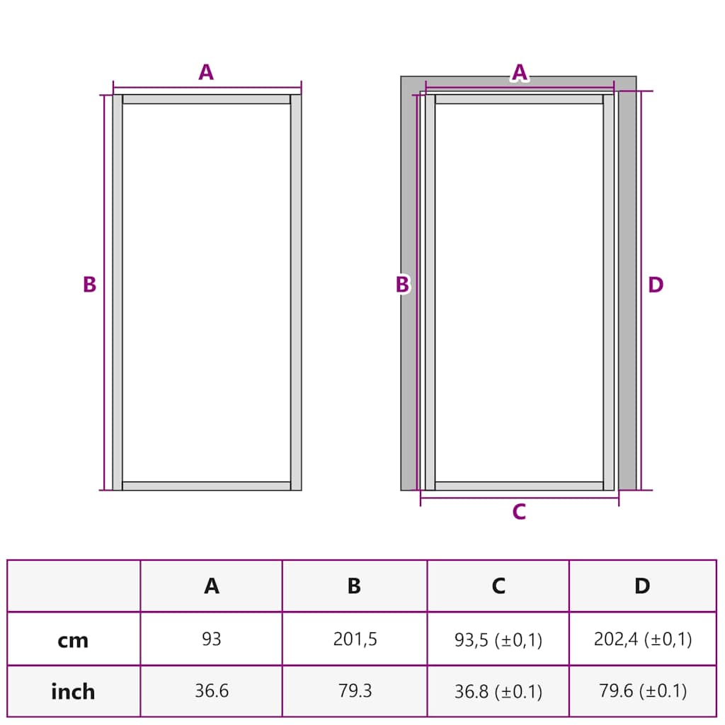 Ușă interioară Slim auriu 93x201,5cm sticlă securizată/aluminiu