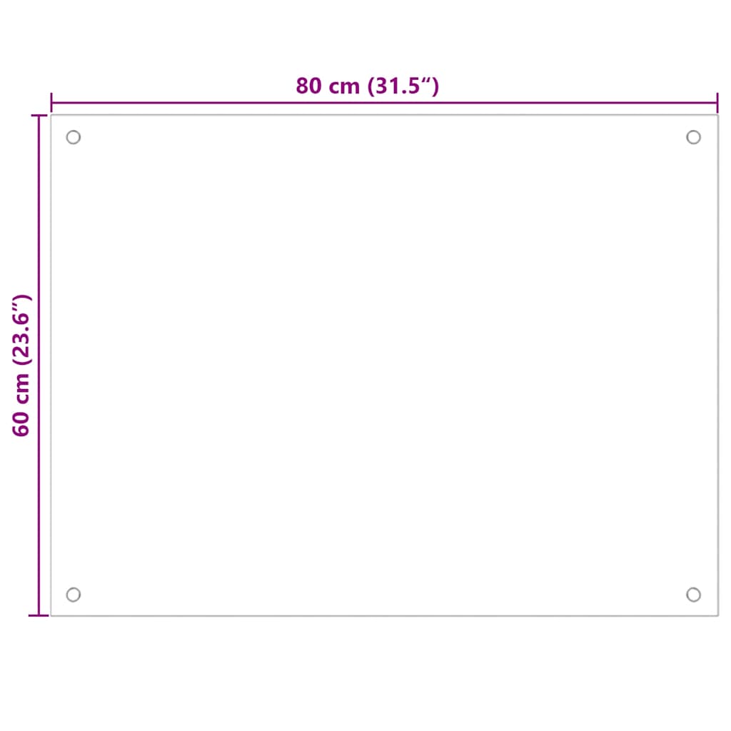 Panou antistropi de bucătărie, culoare lapte, 80x60 cm, sticlă securizată