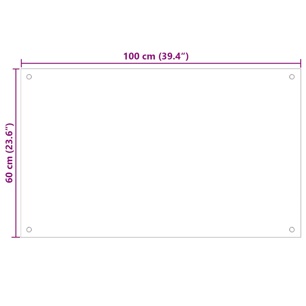 Panou antistropi de bucătărie, culoare lapte, 100x60 cm sticlă securizată