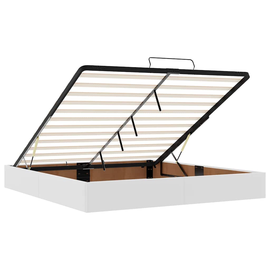 Cadru de pat otoman fără saltea alb 180x200cm piele artificială