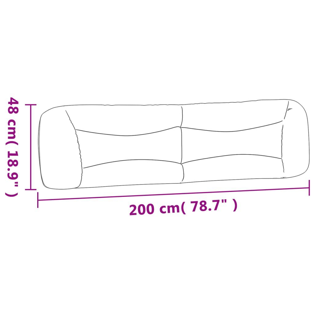 Pernă pentru tăblie pat, alb, 200 cm, piele artificială