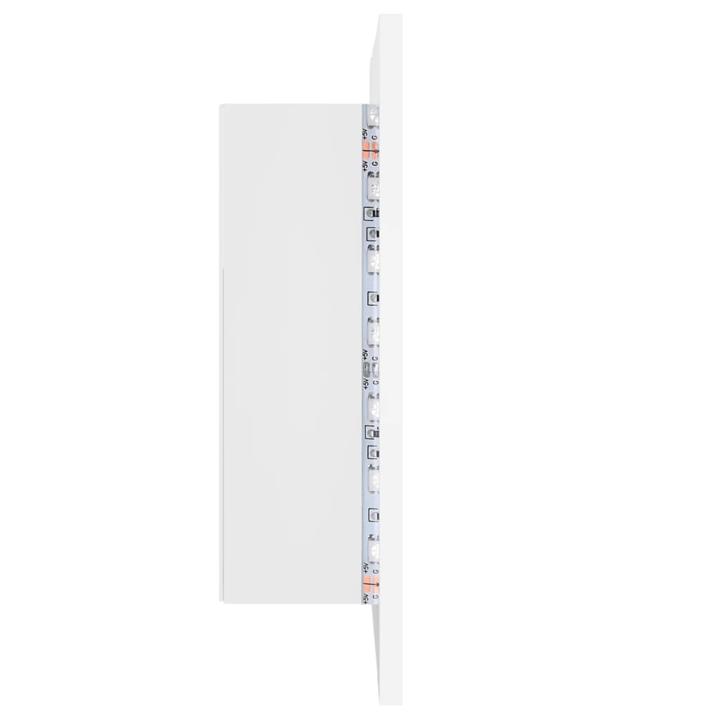 Dulap de baie cu oglindă & LED, alb, 40x12x45 cm, acril