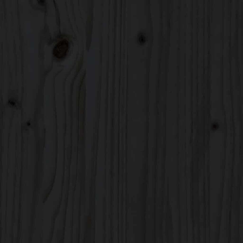 Pat de zi extensibil, negru, 2x(90x190) cm, lemn masiv de pin