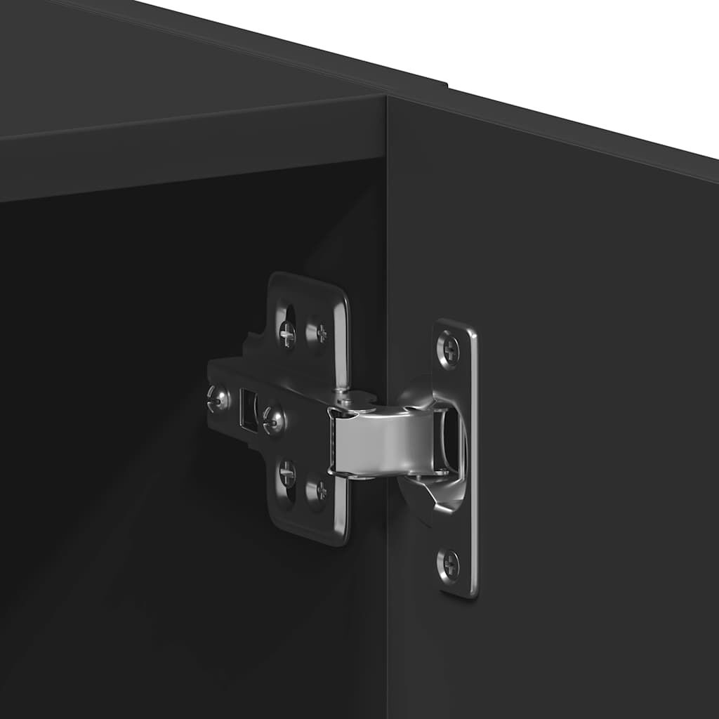 Dulap pentru mașină de spălat negru 64x24x190 cm lemn prelucrat