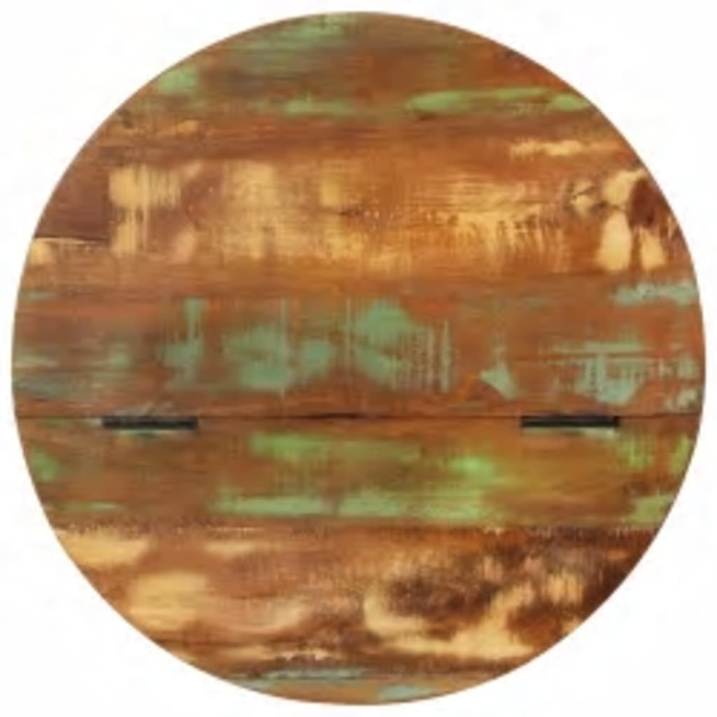 Măsuță de cafea, negru, lemn masiv reciclat, formă bol