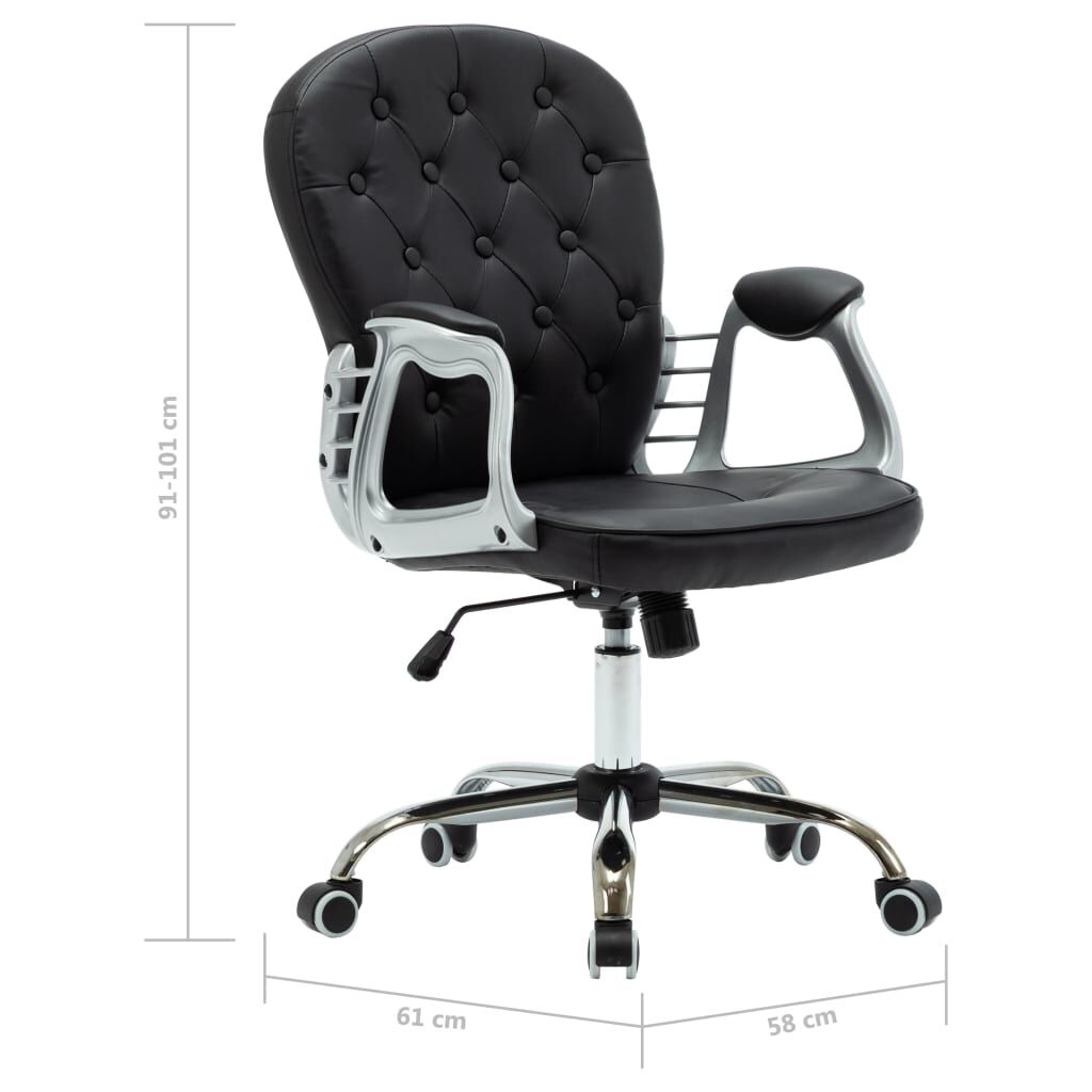 Scaun de birou rotativ, negru, piele ecologică