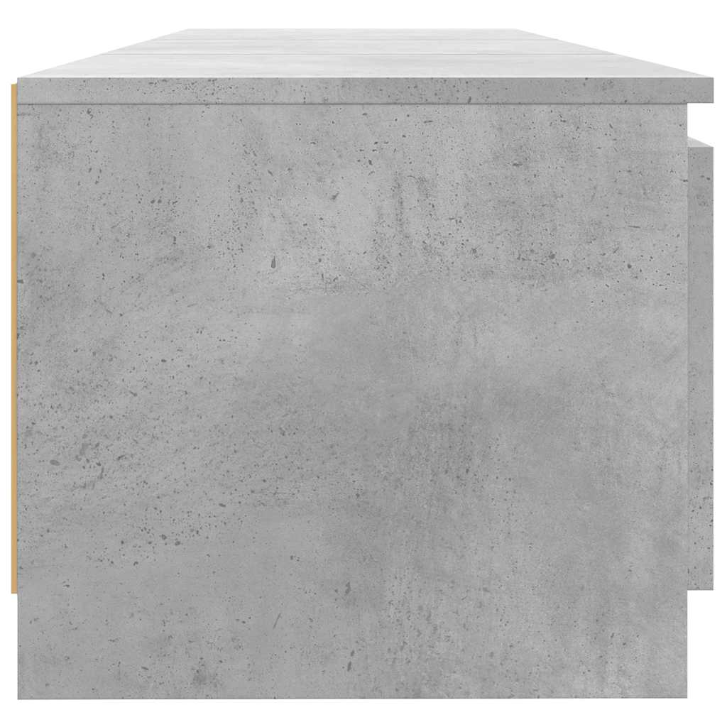 Comodă TV cu lumini LED, gri beton, 140x40x36 cm