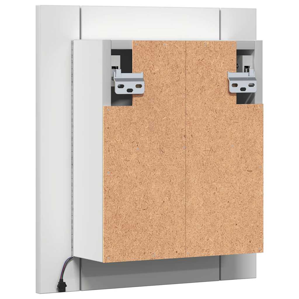 Dulap de baie cu oglindă & LED, alb, 40x12x45 cm, acril