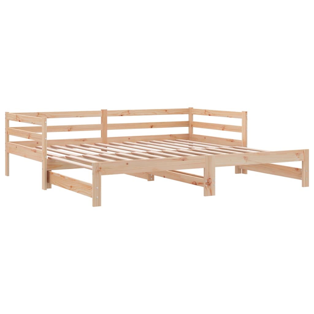 Pat de zi extensibil, 2x(90x200) cm, lemn masiv de pin