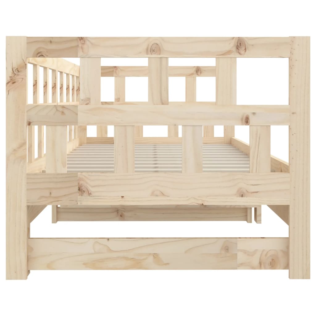 Pat extensibil de zi, 2x(90x190) cm, lemn masiv de pin