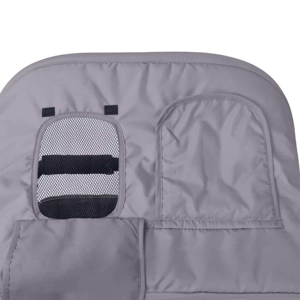 Cărucior dublu din oțel, gri și negru